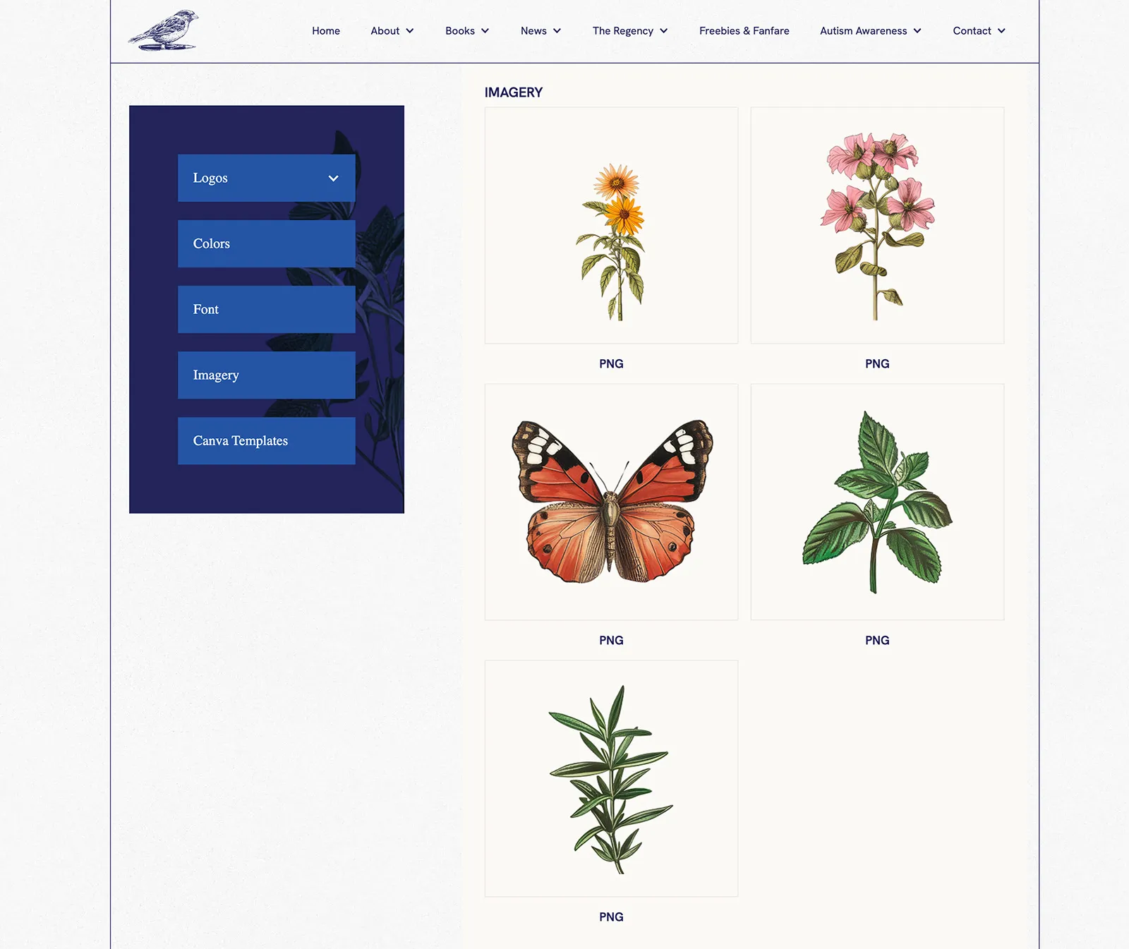 Images folks can download for her online style guide.